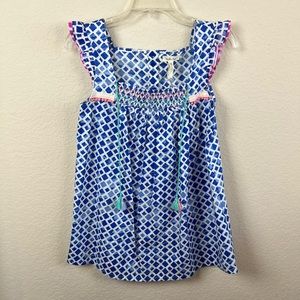 Matilda Jane Adventure Begins Wandering Waters Top Size Extra small Blue White